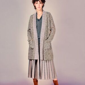 Catherine Andre reversible open front cardigan. Made in France.